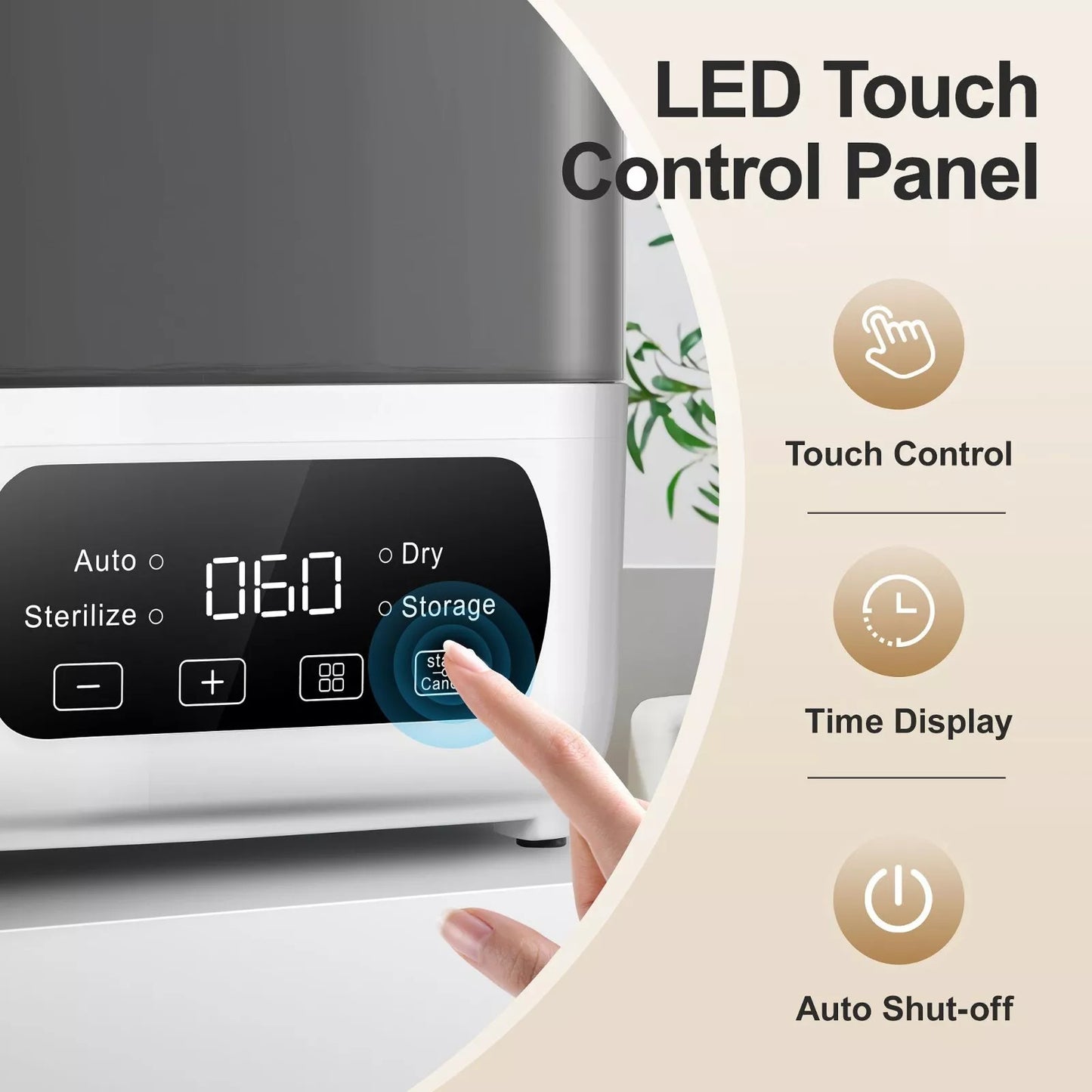 4 - in - 1 LED Touch Baby Bottle Sterilizer - Large Capacity, Safe - XClubMart