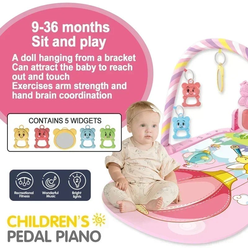 Newborn Activity Gym: Music, Piano & Crawling Blanket - XClubMart