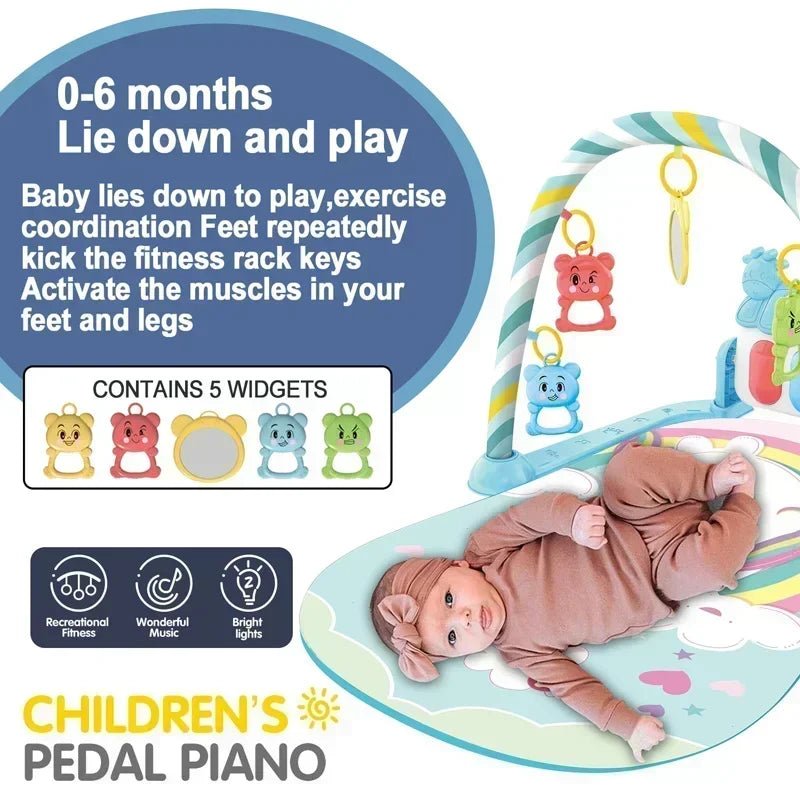Newborn Activity Gym: Music, Piano & Crawling Blanket - XClubMart