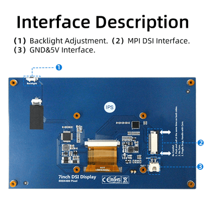 Portable 7" LCD Touchscreen for Raspberry Pi 5 4 3 3B+ 2 - XClubMart