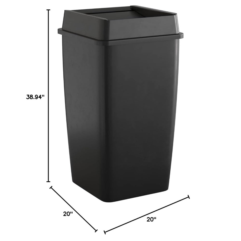 50 Gallon Black Commercial Trash Can with Lid - XClubMart