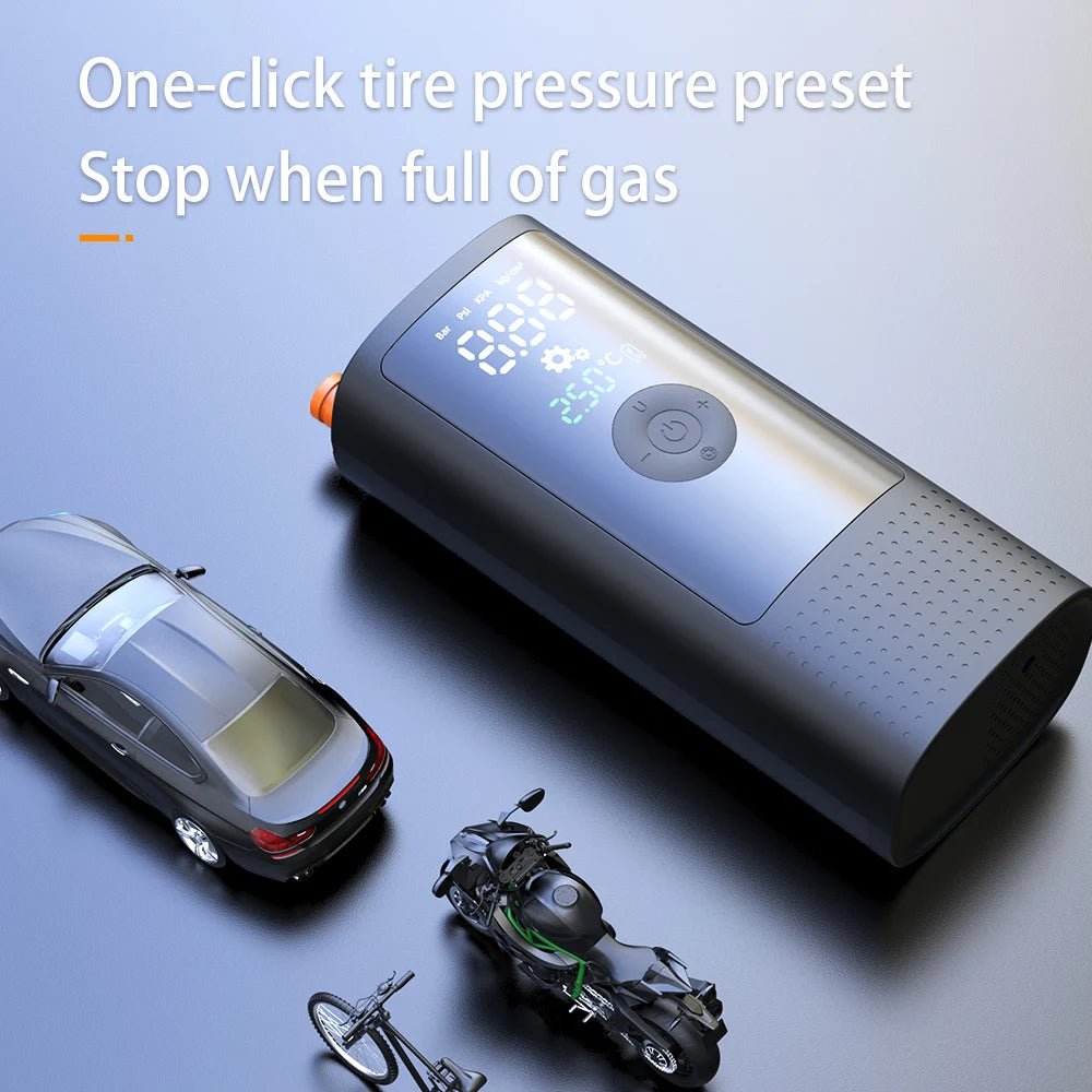 Portable Tire Inflator & Digital Gauge for Motorcycles - XClubMart