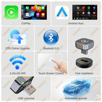 Wireless CarPlay Android Auto Adapter USB Dongle - XClubMart