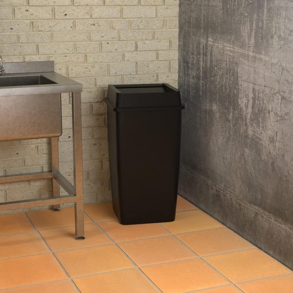 50 Gallon Black Commercial Trash Can with Lid - XClubMart