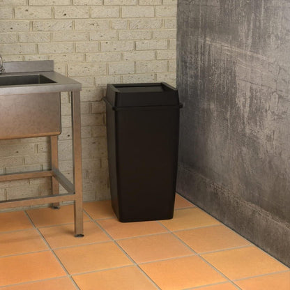 50 Gallon Black Commercial Trash Can with Lid - XClubMart