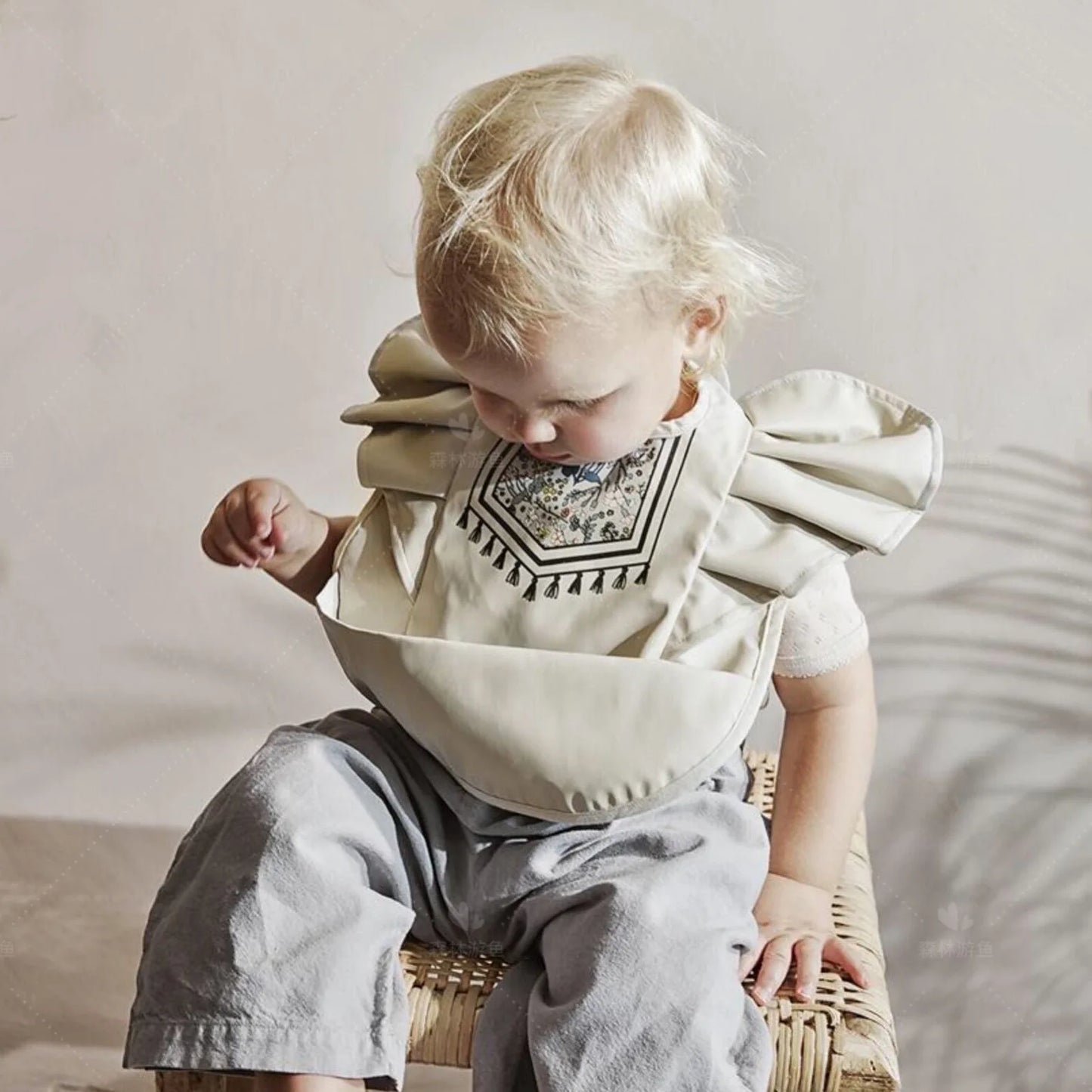 Waterproof Nordic Baby Bib with Angel Wings - Easy Clean - XClubMart