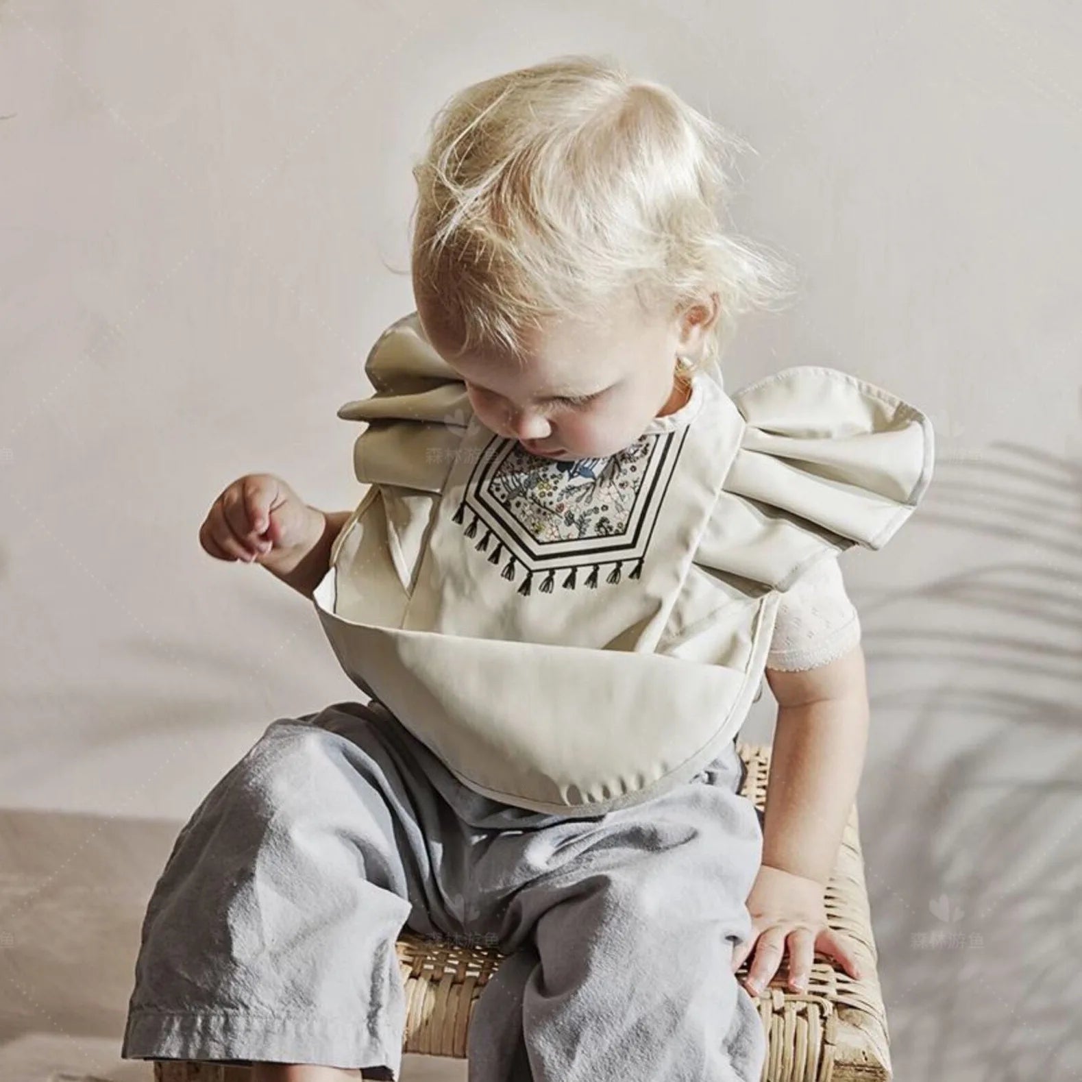 Waterproof Nordic Baby Bib with Angel Wings - Easy Clean - XClubMart