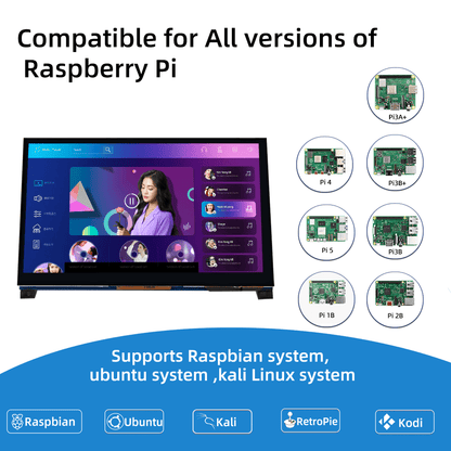 Portable 7" LCD Touchscreen for Raspberry Pi 5 4 3 3B+ 2 - XClubMart